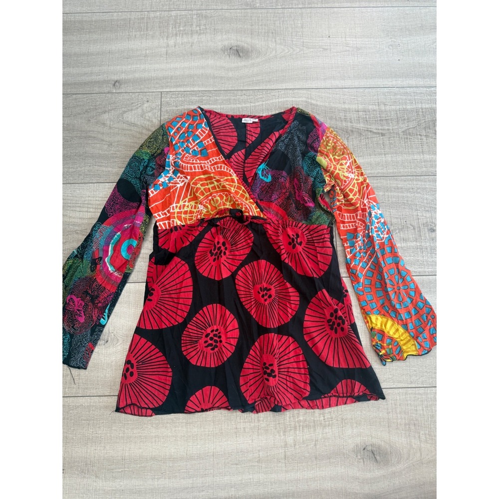Boho Patchwork Cotton Tunic Top L/XL